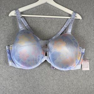 Savage x Fenty Womens Size 44DD Underwire Bra Blue Floral Print Lined NWT